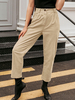 Pantalons Longs Femmes Droits en Velours Côtelés Fermeture avec Boutons et Zip avec Poches Unicolore