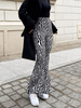 Pantalons Longs Moulante Imprimé Bicolores Coupe Cintrée Taille Haute Pantalons Sexy