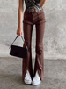 Pantalons Longs Moulants Femme Bas Evasée Unicolore