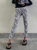 Pantalons Longs Moulants Imprimés FemmesFermeture à Zip Bicolores Pantalons Longs Moulants
