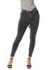 Pantalons Moulants Femmes en Denim Elastique Long Noir Fermeture avec Bouton et Zip Pantalons Femmes