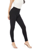 Pantalons Moulants Femmes en Denim Long Fermeture avec Bouton et Zip Noir Pantalons Femmes