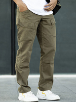 Pantalons pour hommes Casual Camouflage irrégulier Taille naturelle Pantalon cargo droit Gris Pantalons pour hommes