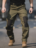 Pantalons pour hommes Casual Color Block Taille naturelle Pantalon cargo droit Vert Pantalons pour hommes