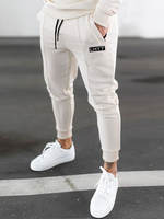 Pantalons pour hommes Casual Words Print Tapered Fit Pantalons de survêtement Pantalons longs blancs écru