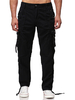 Pantalons Pour Hommes Décontractée Taille Naturelle Pantalon Long Noir Droit