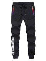 Pantalons pour hommes Pantalons de survêtement décontractés à taille haute; coupe fuselée; Pantalons pour hommes noirs