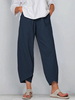 Pantalons pour hommes Pantalons longs décontractés en polyester lâche bleu foncé