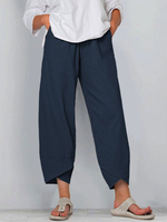 Pantalons pour hommes Pantalons longs décontractés en polyester lâche bleu foncé