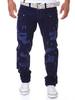 Pantalons Pour Hommes Style Britannique Taille Naturelle Pantalon Long Bleu Royal Décontracté