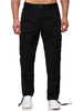 Pantalons Simple Pour Hommes Décontractée Taille Naturelle Pantalon Long Noir Droit