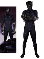 Panthère noire Marvel Comics Déguisements Halloween Cosplay Costume Black Panther Lycra Spandex Catsuit Combinaison