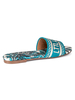 Pantoufle bleue talon plat bout rond sans lacet motif dillustration toile pantoufles plates décontractées