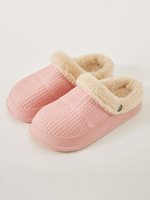 Pantoufle Femme Rose Polyester Slide Talon Plat Slip On Pantoufle