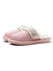 Pantoufle Femme Rose Polyester Slide Talon Plat Slip On Pantoufle