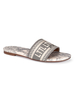 Pantoufle gris clair talon plat bout rond sans lacet motif dillustration en toile pantoufles décontractées