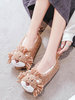 Pantoufles kaki Boa tricotant la laine supérieure bout rond porte intérieure pantoufles de maison