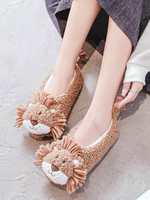 Pantoufles kaki Boa tricotant la laine supérieure bout rond porte intérieure pantoufles de maison