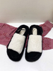 Pantoufles Mules Femme en Fausse Fourrures Synthétique à Bout Ouvert avec Boucles Métals Bimatières Bicolores Mules Femme Chaud Hiver