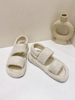 Pantoufles Mules Femme en Fausse Fourrures Synthétique à Bout Ouvert avec Boucles Métals Uicolores Mules Femme Chaud Hiver