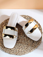 Pantoufles pour femmes en cuir PU