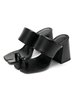 Pantoufles Sandales à Talons Hautes Femmes à Cuir Synthétique avec Bout Ouvert Unicolore