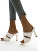 Pantoufles Sandales Femmes à Talons Hautes à Cuir Synthétique avec Bout Ouvert Unicolore