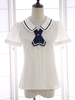 Papillon blanc coton volants Lolita chemise pour femmes Déguisements Halloween