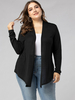 Pardessus de grande taille pour les femmes manteaux décontractés en polyester à manches longues et à col en V