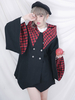 Pardessus gothique Lolita manches longues Majyo pied-de-poule Lolita Outwear