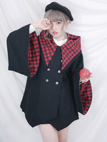 Pardessus gothique Lolita manches longues Majyo pied-de-poule Lolita Outwear