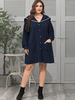 Pardessus grande taille pour femmes col marin long côtelé tricot manchette manches boutons décontracté coupe-vent surdimensionné longueur au genou manteau