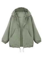 Pardessus grande taille pour femmes Hunter vert à capuche long T-Shirt manches manteau coupe-vent surdimensionné décontracté