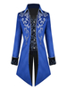 Pardessus vintage bleu pour hommes gothique manches longues en fibre de polyester vêtements Costumes rétro