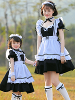 Parent-enfant noir lolita op robe éboublards lolita une pièce robes
