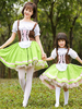 Parent-enfant vert Lolita OP robe à lacets volants Lolita robes une pièce