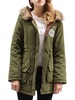 Parka à capuche avec poches en fausse fourrure et cordon d\