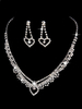 Parure de bijoux de mariage Chérie Boucles doreilles Collier Strass Argent Accessoires de mariée
