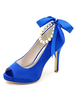 Peep mariage chaussures cheville bracelet Satin nuptiale chaussures à talon talons plate-forme perles féminin