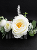 Peigne de mariage femmes fleurs en soie blanche accessoires de cheveux pour la mariée