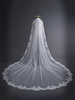 Peigne voile de mariage cathédrale écru tulle blanc dentelle appliques accessoires de mariée