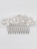 Peignoirs de mariage Cheveux de perles Accessoires de cheveux nuptiaux en argent