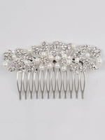 Peignoirs de mariage Cheveux de perles Pierres de strass en argent Accessoires en perles de cheveux nuptiales