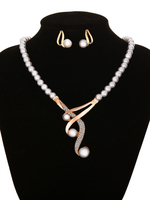 Perle Ensemble De Bijoux De Mariage Y Collier Avec Dormeuses