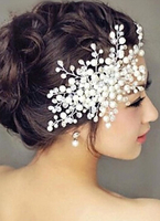 Perles accessoires peigne blanc coiffes de mariées de mariage