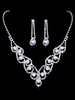 Perles Ensemble De Collier De Mariage En Argent Strass Ensemble De Bijoux Vintage Boucles Doreilles De Mariée Et Collier