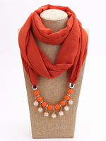 Perles Infinity Scarf femmes perle Collier tendance Echarpes