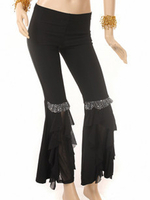 Perles en coton noir Ventre Pantalon de danse Déguisements Halloween