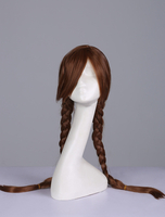 Perruque chic de cosplay en fibre résistante à la chaleur Fukawa Touko de Danganronpa Déguisements Halloween