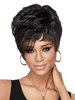 Perruque courte Perruque afro-américaine Perruque bouclé ébouriffé noire femme perruque synthétique